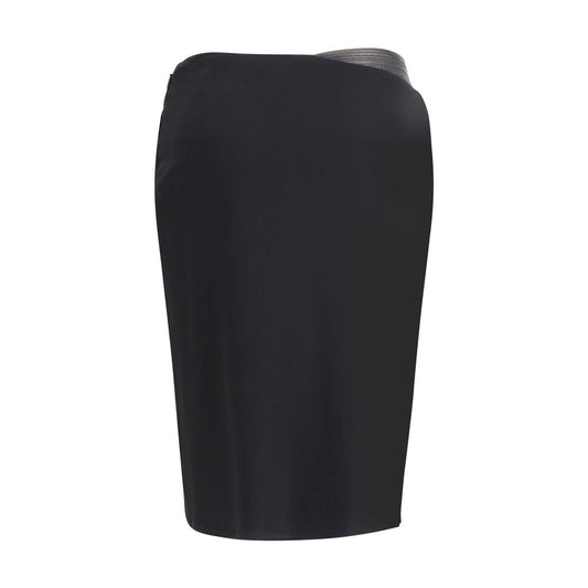 Versace Black Viscose Midi Skirt