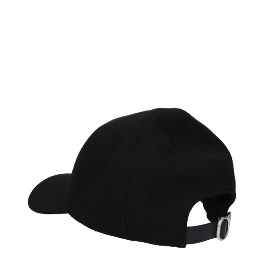 Jil Sander Black Cashmere Cap (Baseball Hat)