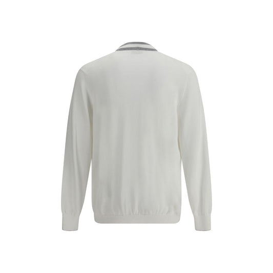 Brunello Cucinelli White Cotton Cardigan