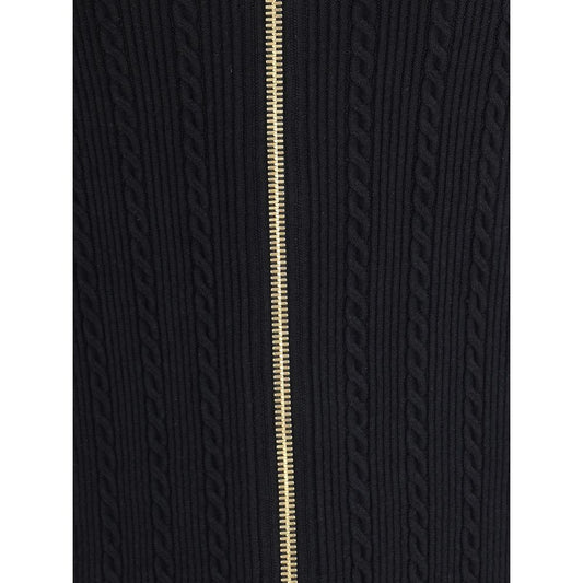 Balmain Gold Viscose Midi Skirt