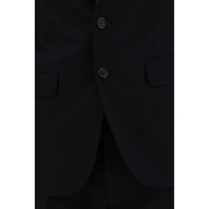 Dsquared² Black Fleece Wool Two-Piece Suit