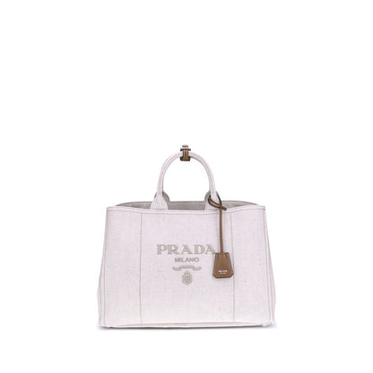 Prada Cream Cotton Shoulder Bag