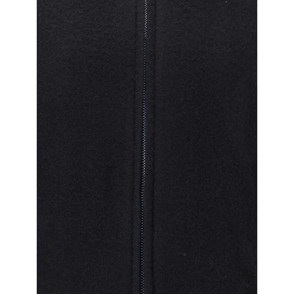 Rick Owens Black Fleece Wool Coat