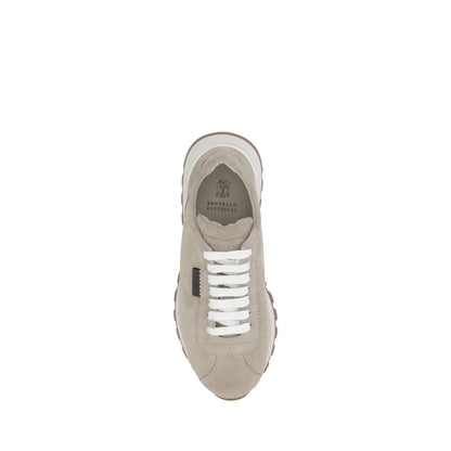 Brunello Cucinelli Beige Rubber Platform Sneakers