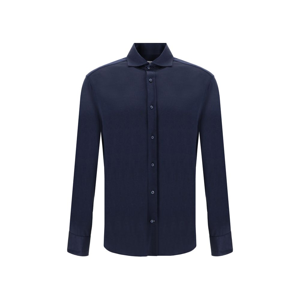 Brunello Cucinelli Blue Silk Shirt