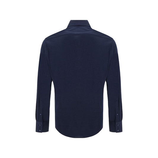 Brunello Cucinelli Blue Silk Shirt