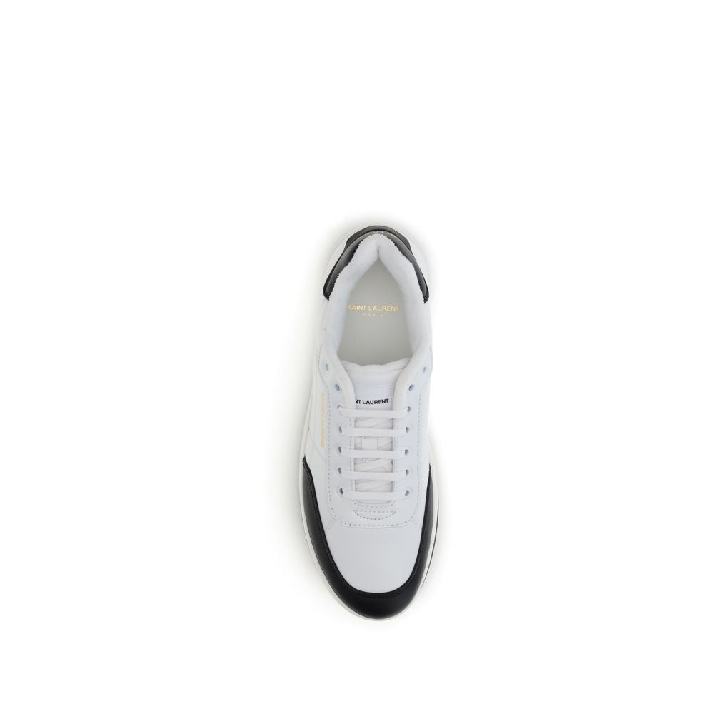 Saint Laurent White Calf Leather Bos Taurus Low Top Sneakers
