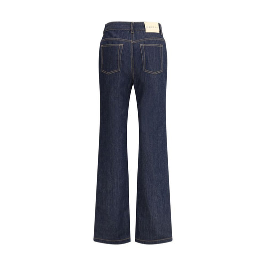 Alexander McQueen Blue Cotton Straight-Leg Jeans