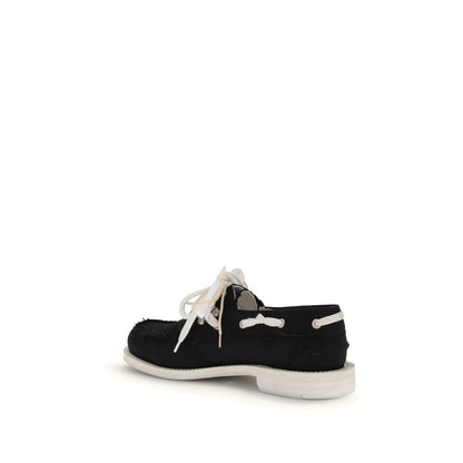 Dsquared² Black Cotton Slip-On Loafers