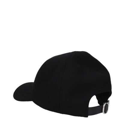 Jil Sander Black Cashmere Cap (Baseball Hat)