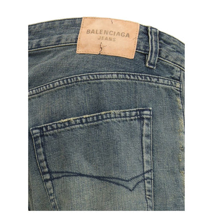 Balenciaga Blue Cotton Relaxed Fit Jeans