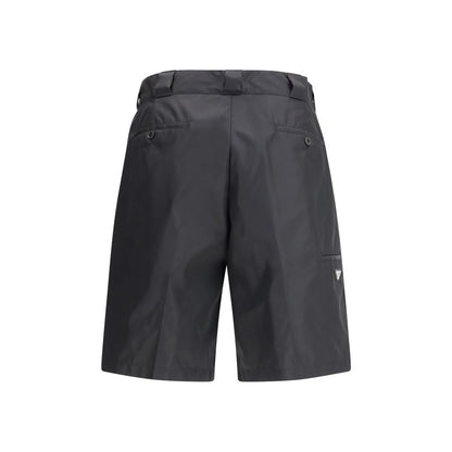 Prada Black Recycled Polyamide Bermuda Shorts