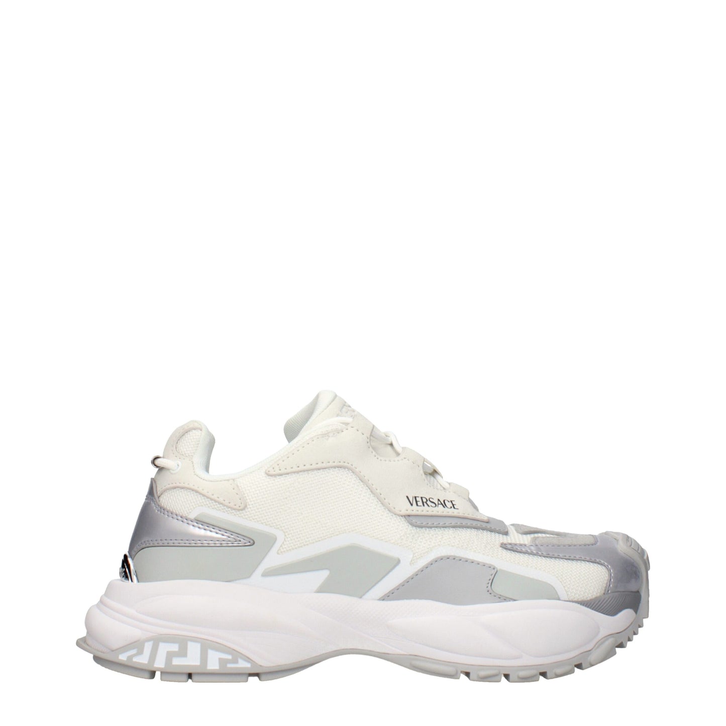 Versace White Fabric Chunky Sneakers
